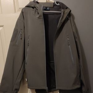 Men's Gray Hooded Jacket Xxl